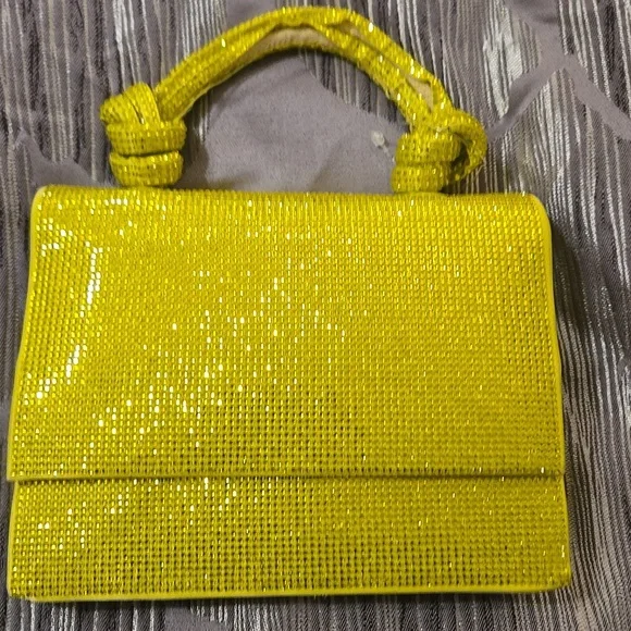 LAST 1! ZARA SPARKLY LIME MINI CITY BAG - Picture 6 of 6